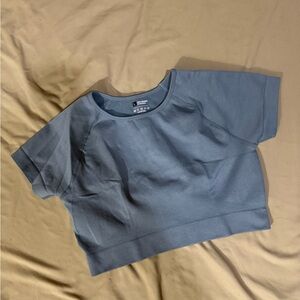 Grey Short Sleeve Crop Top